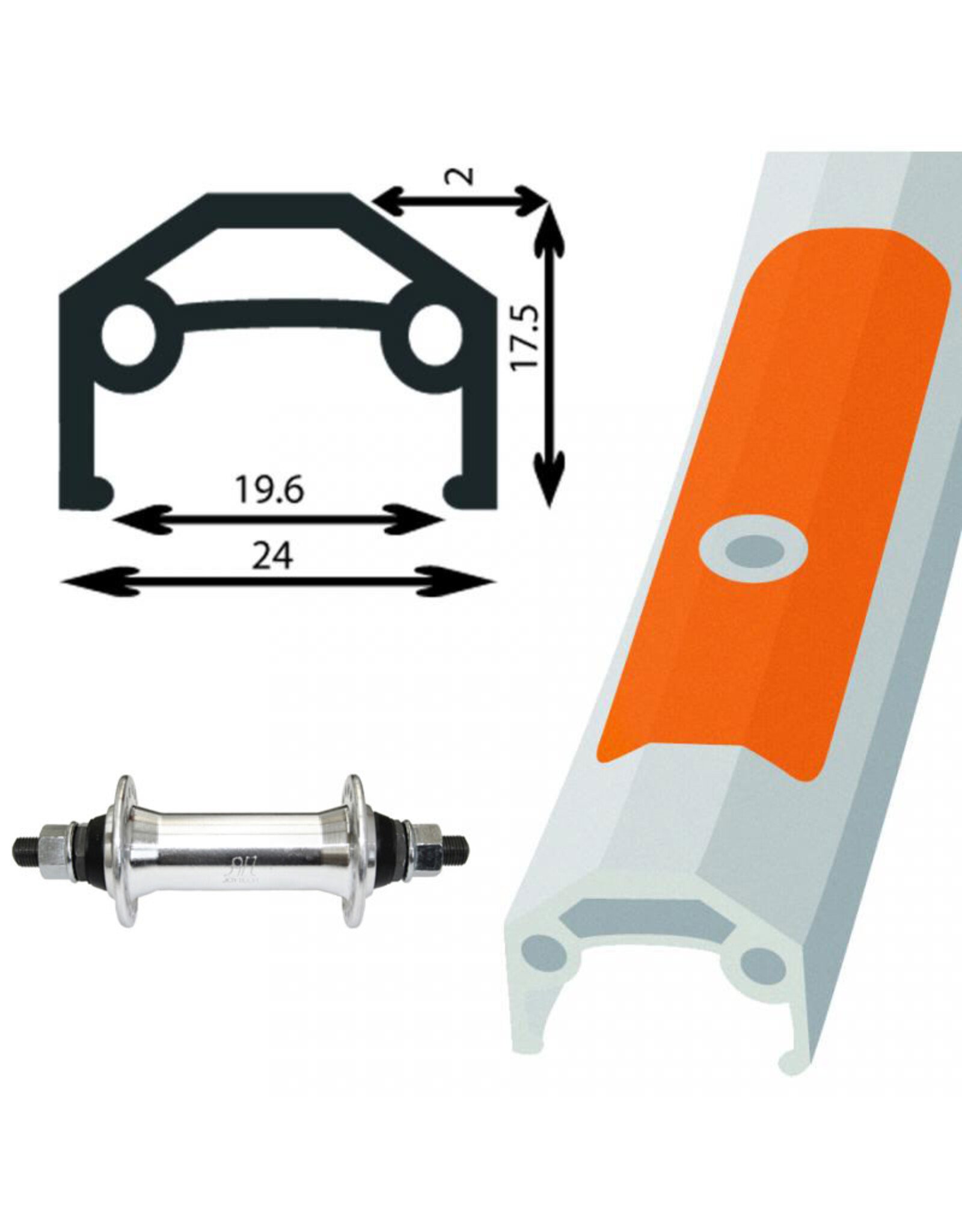 Damco Damco 26" Front Wheel Nutted Axle