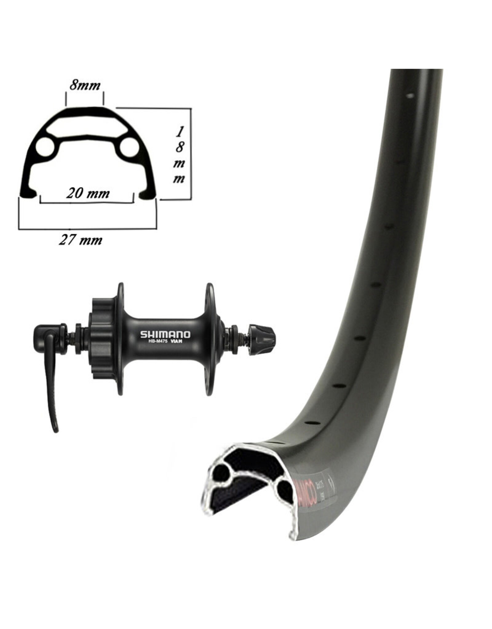 Damco Damco 26" Disc Brake Front Wheel Shimano Deore Hub - Quick Release