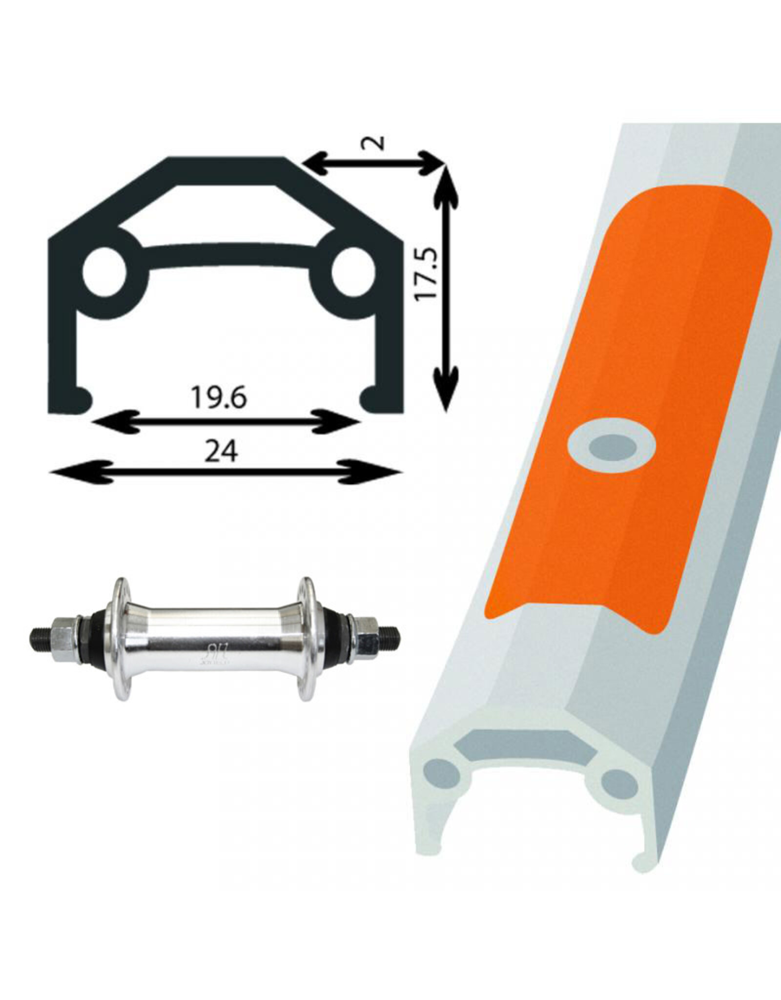 Damco Damco 27" Front Wheel Nutted Axle