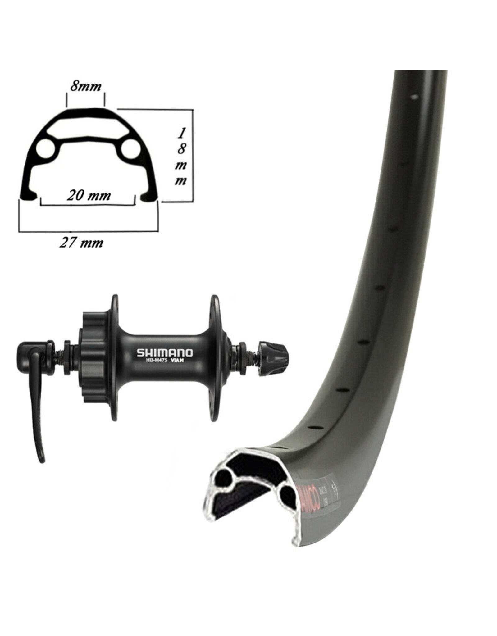 Damco Damco 650b / 27.5" Disc Brake Front Wheel Shimano QB-4000 Hub - Quick Release