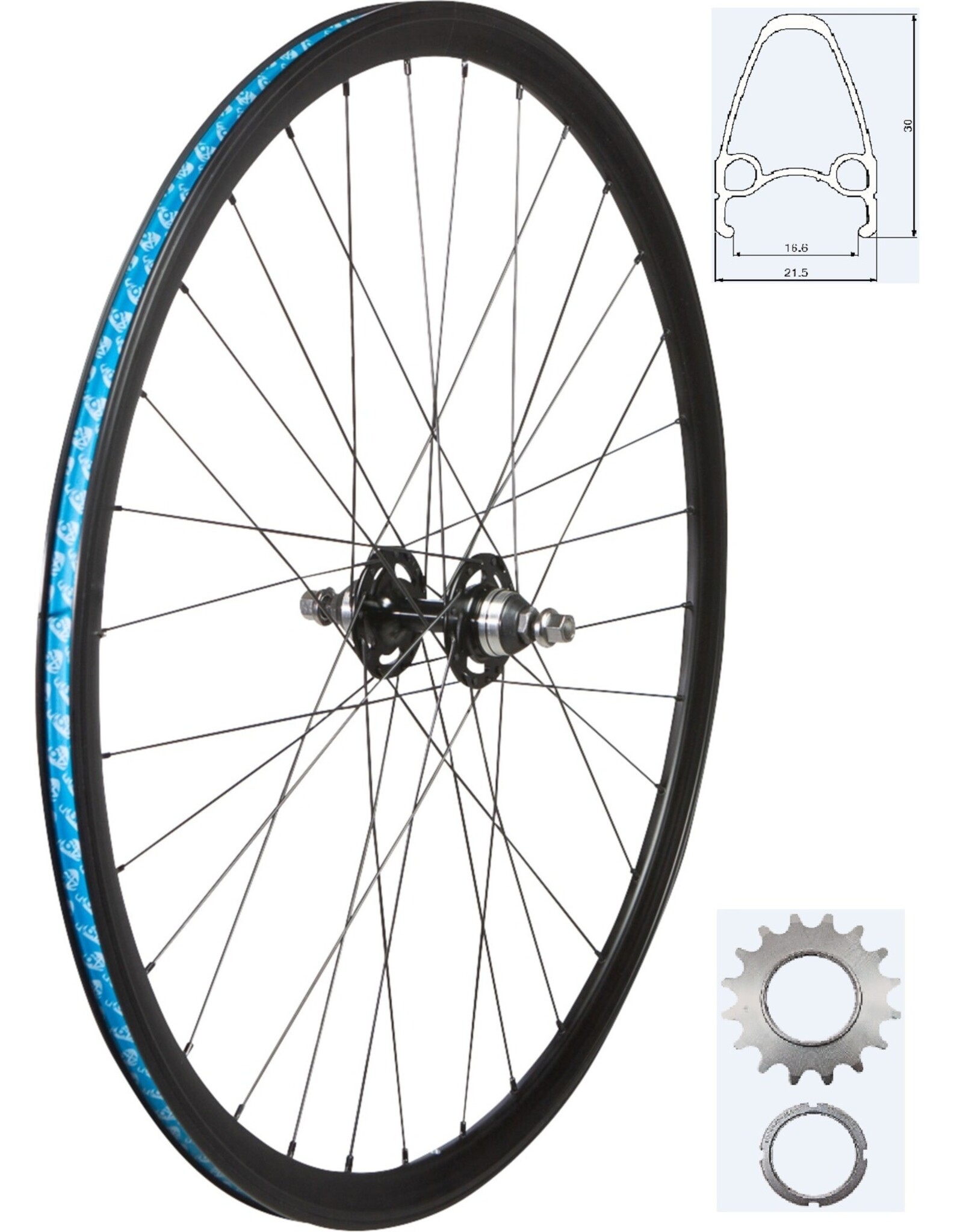 49n 49n 700c Rear Track Wheel All Black