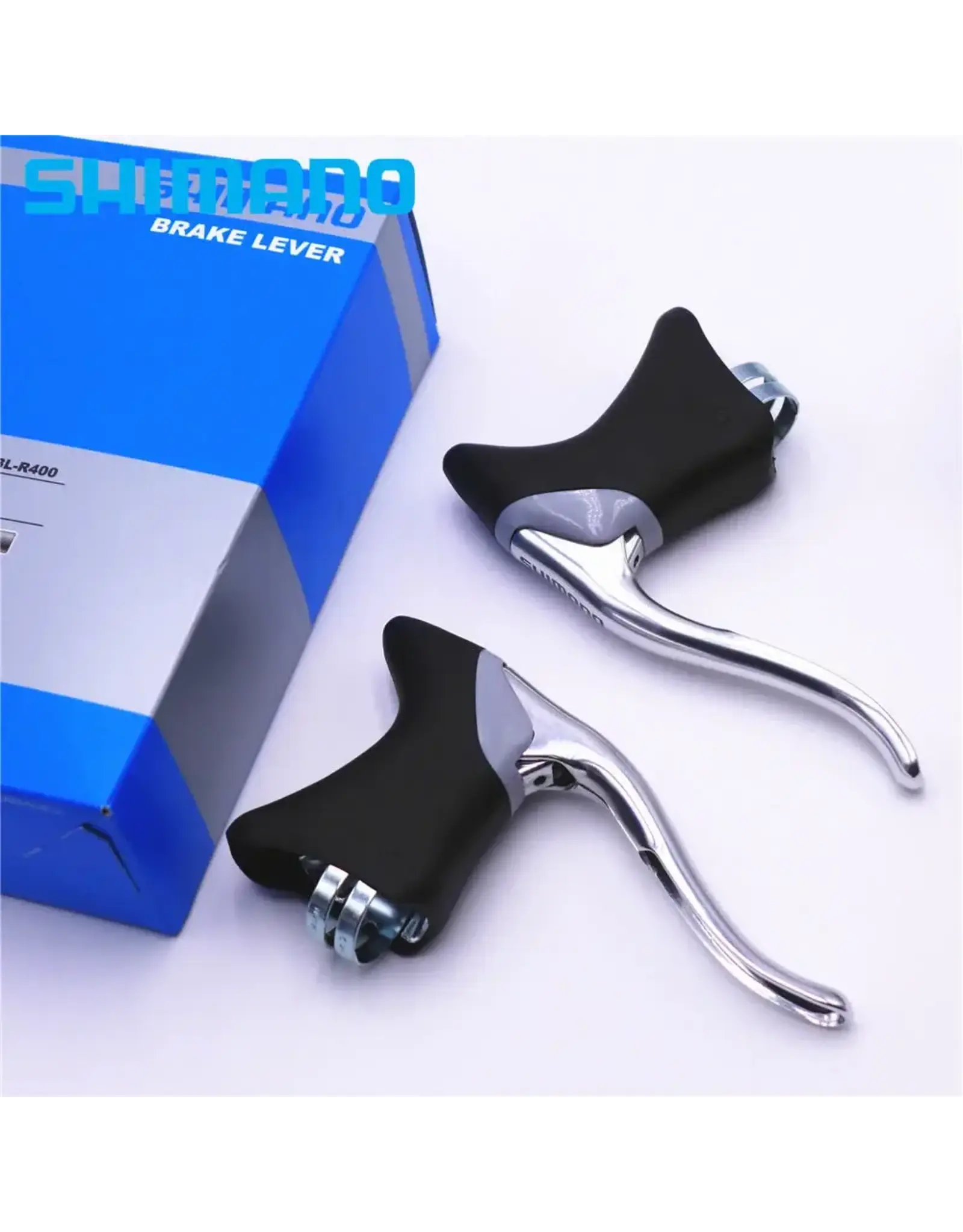 Shimano Shimano Sora BL-R400K Drop Bar Brake Levers, Silver w/ Black Hoods, includes cables and housing