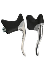Shimano Shimano Sora BL-R400K Drop Bar Brake Levers, Silver w/ Black Hoods, includes cables and housing