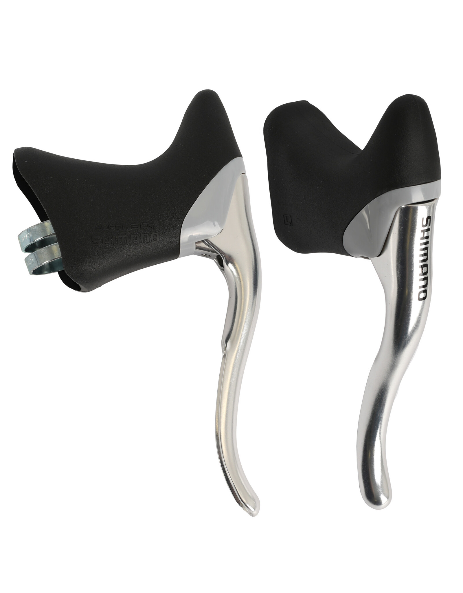 Shimano Shimano Sora BL-R400K Drop Bar Brake Levers, Silver w/ Black Hoods, includes cables and housing
