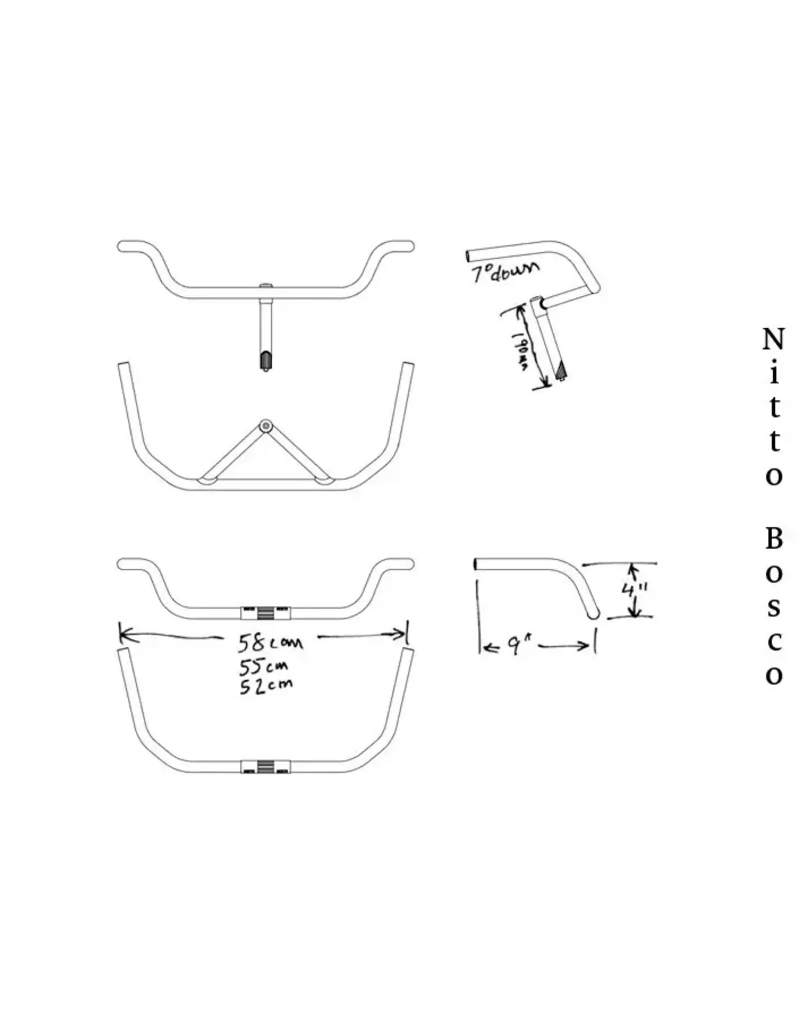 Nitto Nitto Bosco Handlebar 55cm Cromo