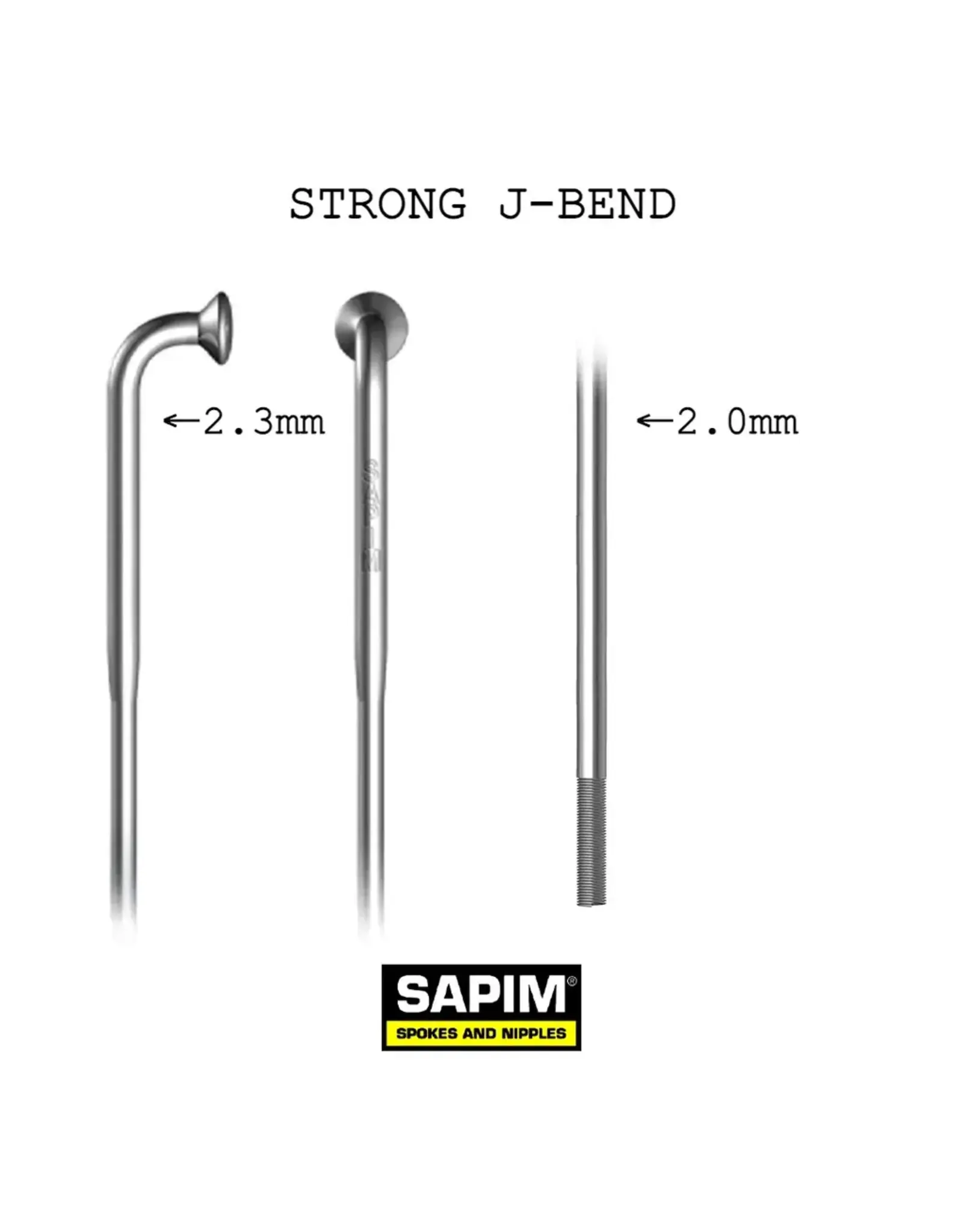 Sapim Spoke Individual Sapim Strong (2.3-2.0) Silver With Silver Nipple