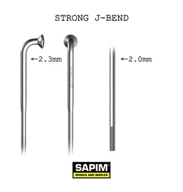 Sapim Spoke Individual Sapim Strong (2.3-2.0) Silver With Silver Nipple