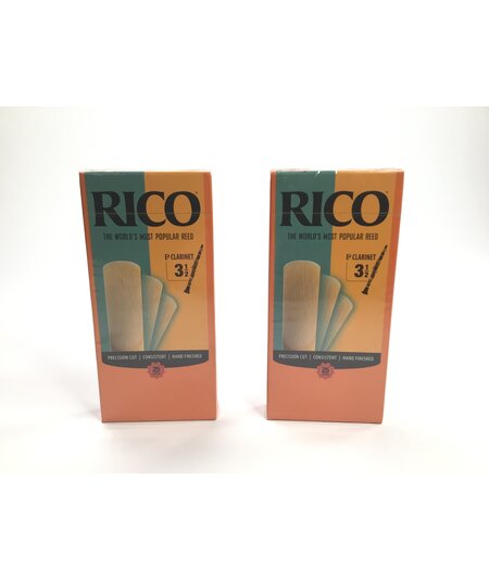 Reed Lot 13. Rico Eb Clarinet Reeds, Strength 3 1/2, Two Boxes of 25 Reeds [795]