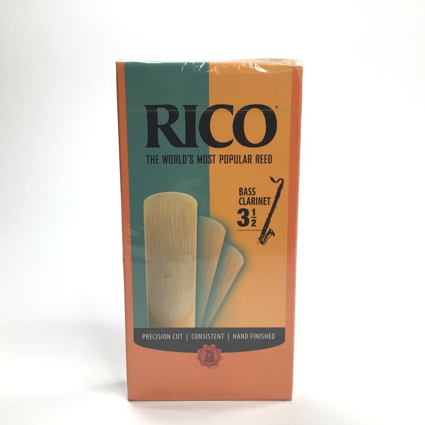 Reed Lot 16. Rico Bb Bass Clarinet Reeds, Strength 3 1/2, One Box of 25 Reed [801]