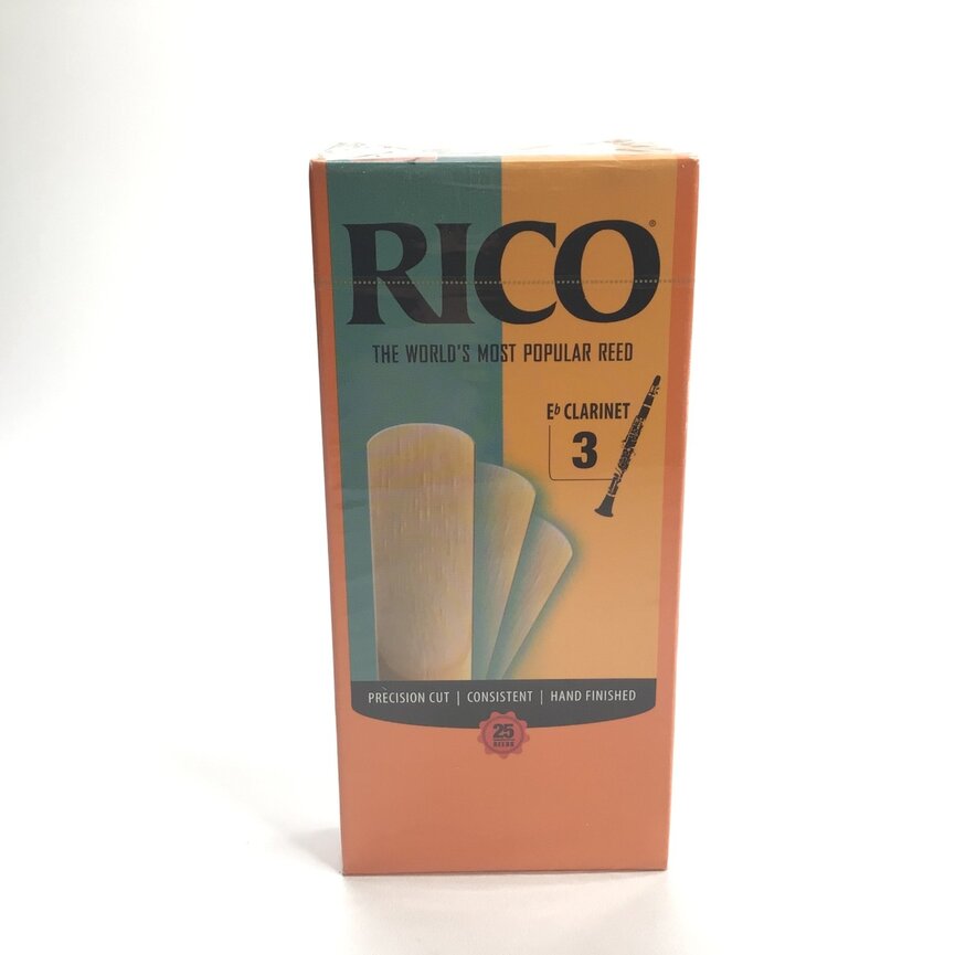 Reed Lot 19. Rico Eb Clarinet Reeds, Strength 3, One Box of 25 Reeds [807]