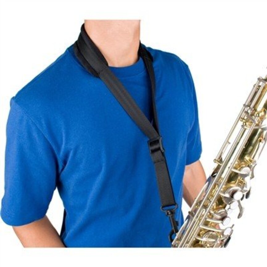 Protec Saxophone Padded Neck Strap-24" (Tall) W/ Plastic Snap Black