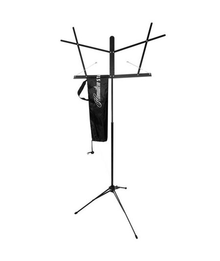 Hamilton KB200CB Music Stand ,Folding w/Clutch.Black w/bag