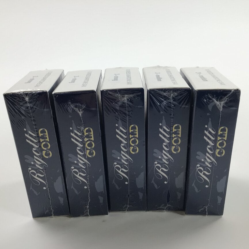 Reed Lot 48: Rigotti Gold Baritone Saxophone Reeds, Three Boxes of Strength 3 Strong, One Box of Strength 3 Medium, One Box of Strength 2 1/2 Medium, Boxes of Ten Reeds [30407]