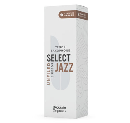 D'Addario Organic Select Jazz Unfiled Tenor Saxophone Reeds
