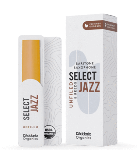 D'Addario Organic Select Jazz Unfiled Baritone Saxophone Reeds