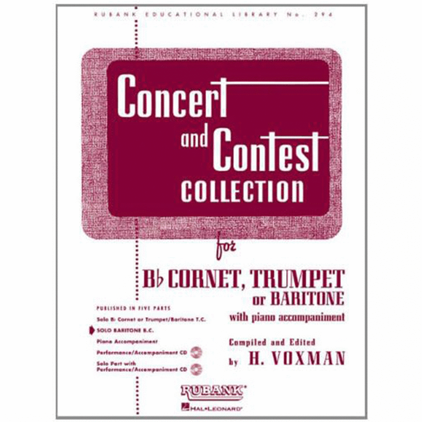 Concert and Contest Collection for Bb Cornet/Trumpet/Baritone T.C. Solo Part Rubank Solo Collection