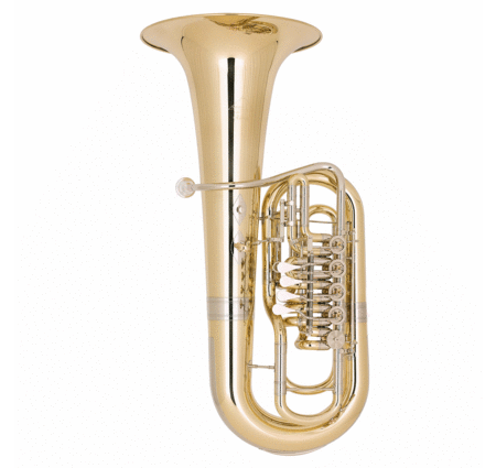Miraphone F481B-5V (5 Valves in the Right Hand) Elektra F Tuba in Yellow Brass