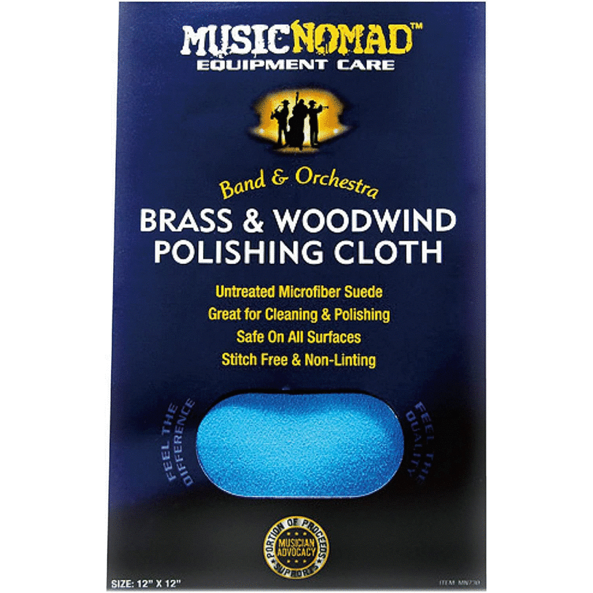 Music Nomad Brass & Woodwind Untreated Microfiber Polishing Cloth 12" x 12