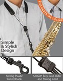 Protec NA310P Saxophone Standard Neck Strap 22" Tall with Plastic Snap Black