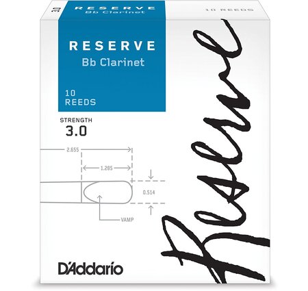 D'addario Reserve Bb Clarinet Reeds, Box of 10 3.5+