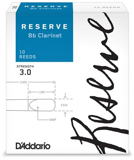 D'addario Reserve Bb Clarinet Reeds, Box of 10 3.5+
