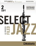 D'Addario Select Jazz Filed Soprano Sax Reeds, Box of 10 3 Hard