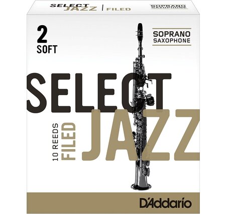 D'Addario Select Jazz Filed Soprano Sax Reeds, Box of 10 3 Hard