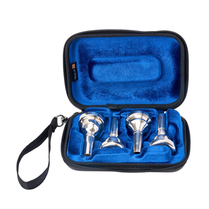 Protec BM222 Trombone Mouthpiece Case - Micro Zip, 4-Piece Black