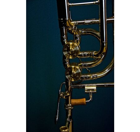 M&W 929 Large Bore Double Valve Bass Trombone Bb/F/Gb with Tuning in Slide