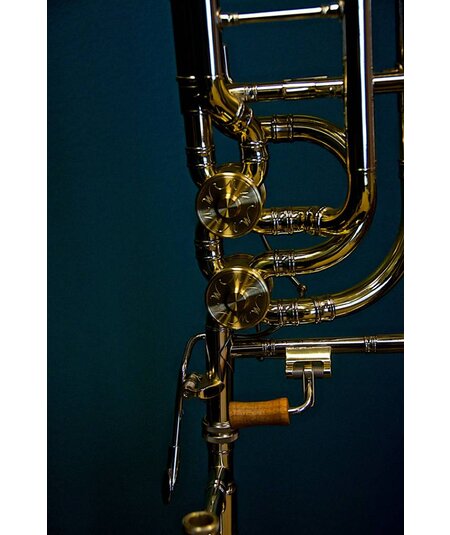 M&W 929 Large Bore Double Valve Bass Trombone Bb/F/Gb with Tuning in Slide