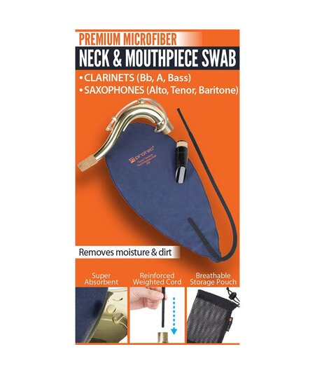 ProTec A119 Neck & Mouthpiece Swab: Clarinets (Bb, A, Bass), Saxophones (Alto, Tenor, Baritone)