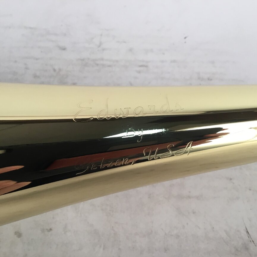 Used Edwards 207 Yellow Brass Tenor Trombone Bell Flare [498]