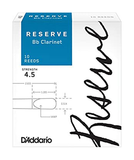 D'addario Reserve Bb Clarinet Reeds, Box of 10 4.5