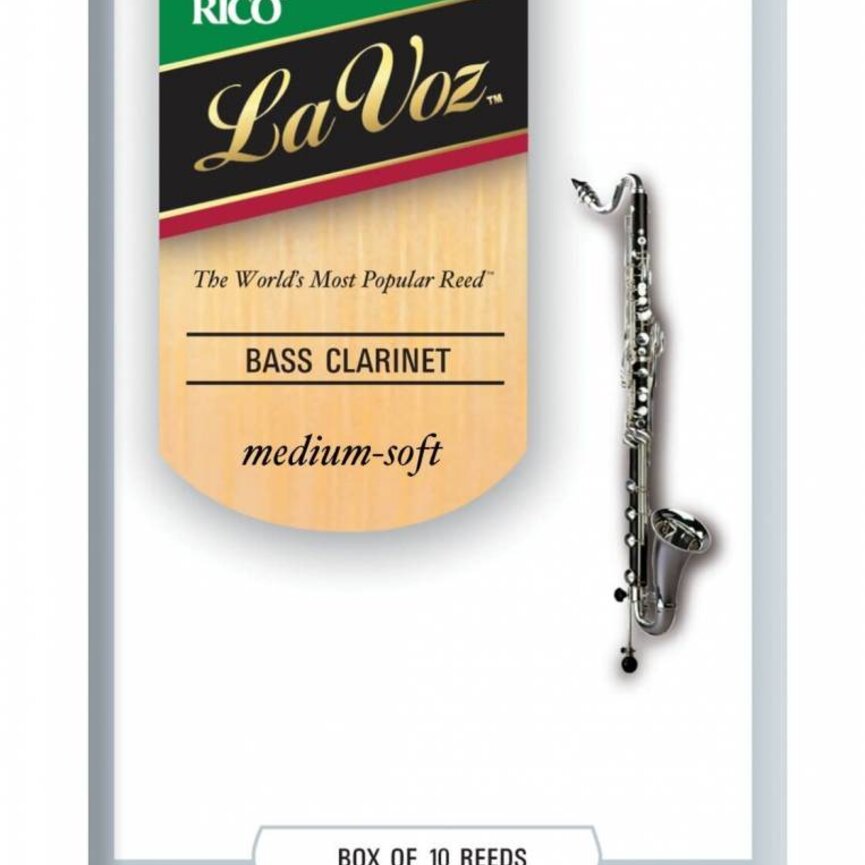 Rico La Voz Bass Clarinet Reeds, Box of 10