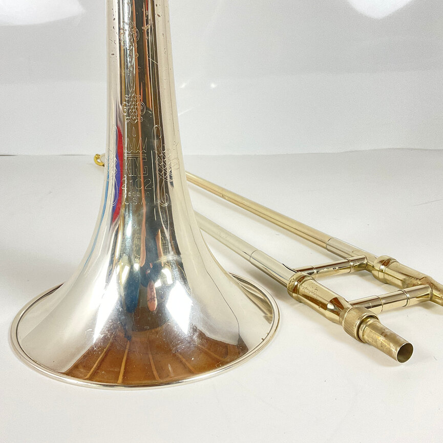 Used King 2102 (2B) Sterling Silver Bell Bb Tenor Trombone (SN: 259071)