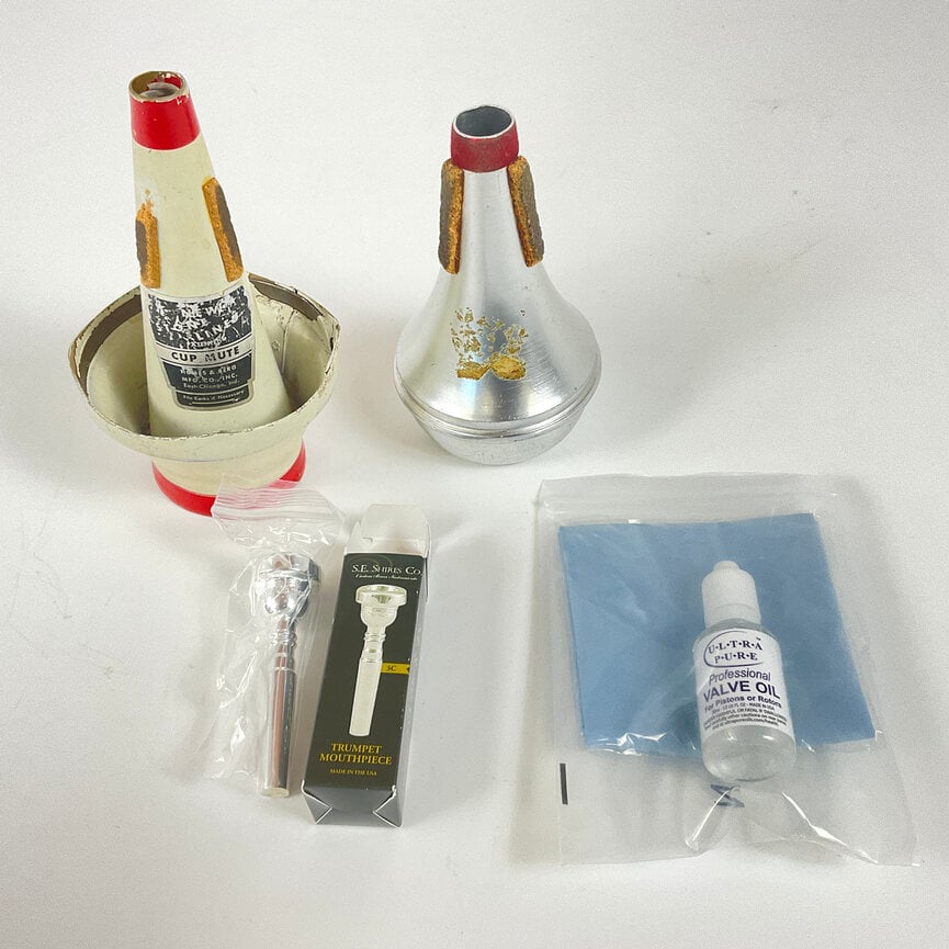 Used Mute Lot 16, Trumpet Mutes, Mouthpiece, Care Kit, Sold AS IS [40328]