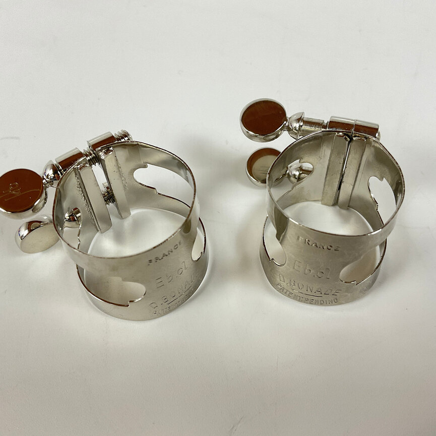 Eb Clarinet Ligature Lot 1 (Two Bonade Ligatures, Nickel) [41284]