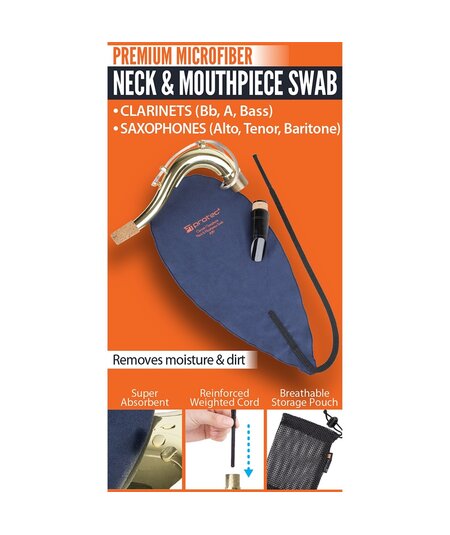 ProTec A119 Neck & Mouthpiece Swab: Clarinets (Bb, A, Bass), Saxophones (Alto, Tenor, Baritone)
