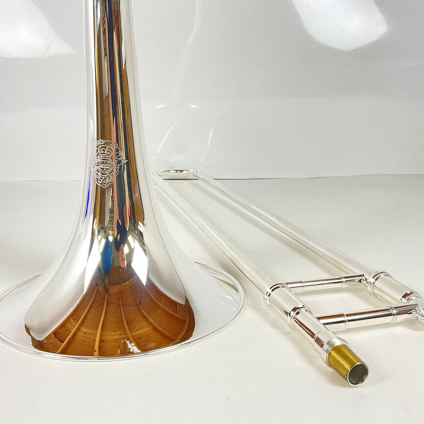 Demo Dillon Bb/F Tenor Trombone, Rose Brass Bell (SN: 432836)