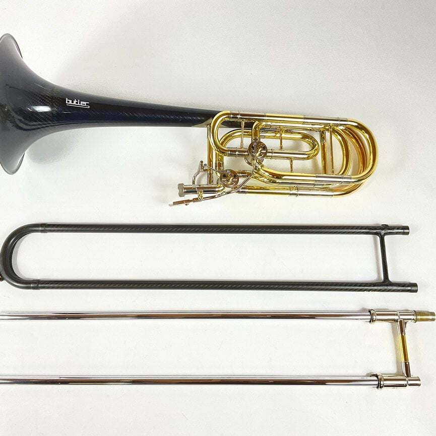 Used Yamaha YBL-822 w/ Butler Bell/Outer Slide Bb/F/D Bass Trombone (SN: 736346)