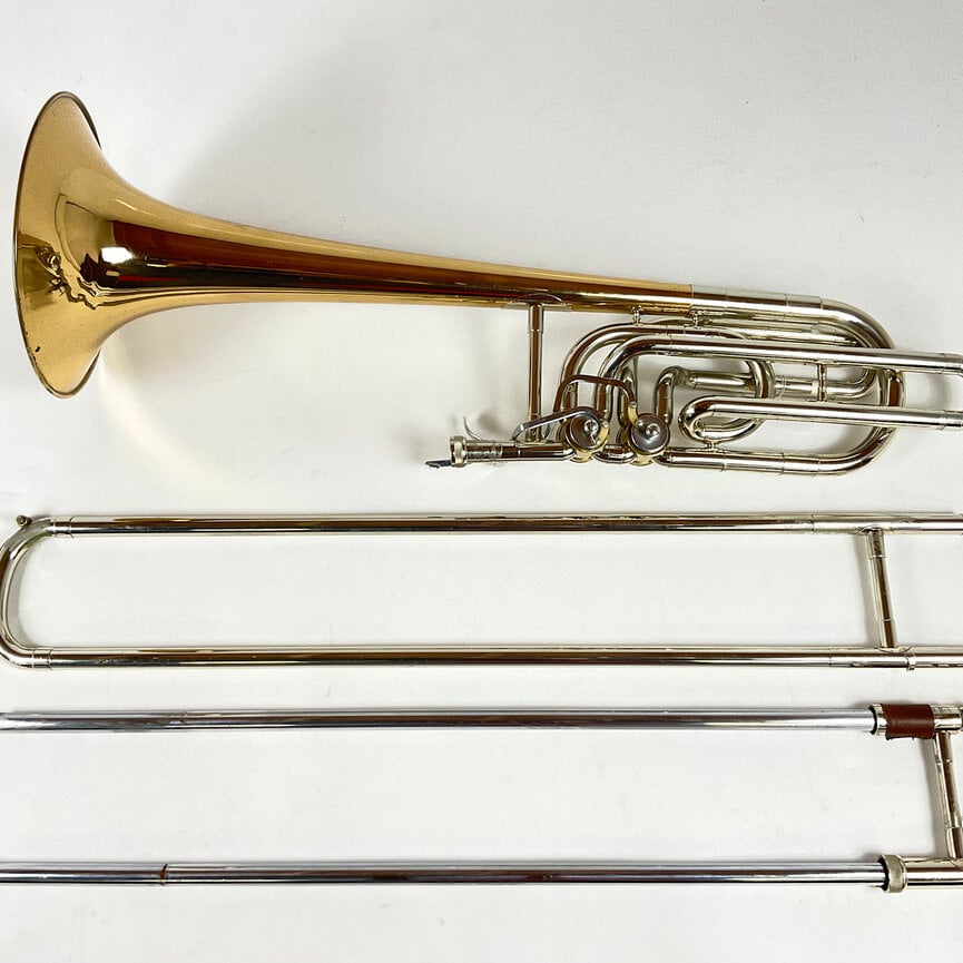 Used Olds P-24G George Roberts Bb/F/G/Eb Bass Trombone (SN: 956487)