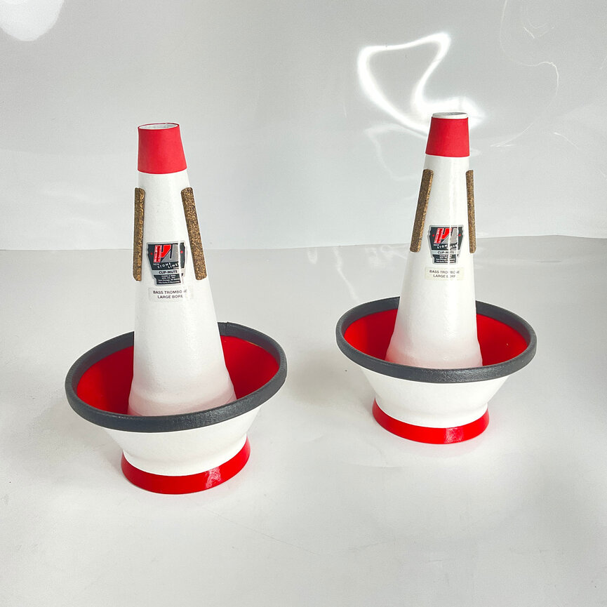 Used Trombone Mute Lot 11 (2) H&B Bass Trombone Cup Mutes [38134]