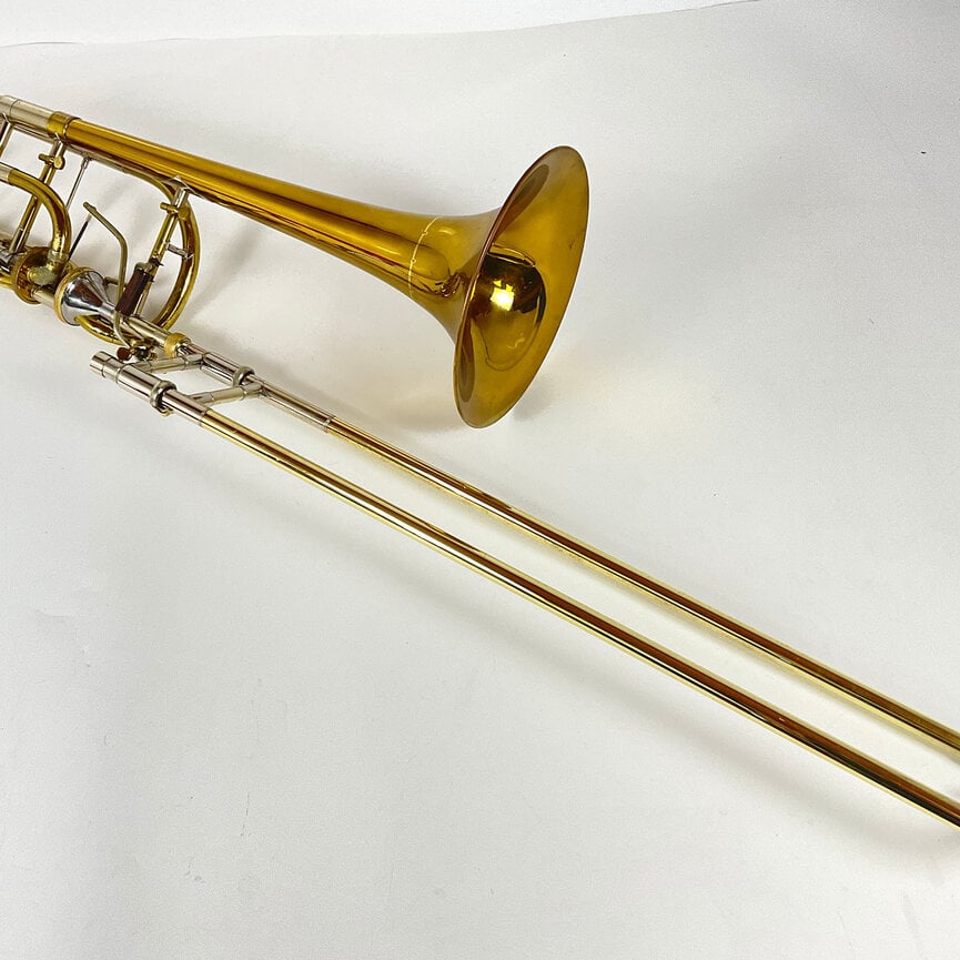 Used Bach 50T3 Bb/F/Gb/D Bass Trombone, Shires Bell (SN: 100347)