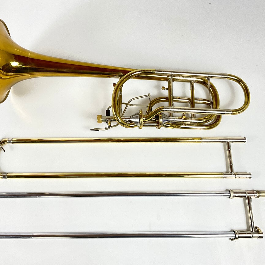 Used Bach 50T3 Bb/F/Gb/D Bass Trombone, Shires Bell (SN: 100347)