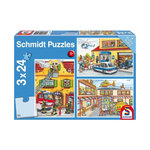Schmidt Puzzle 3 X 24: Fire Brigade and Police