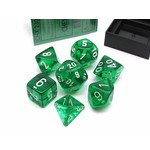 Chessex Chessex Translucent: Set of 7 Green/White Dice - Dés
