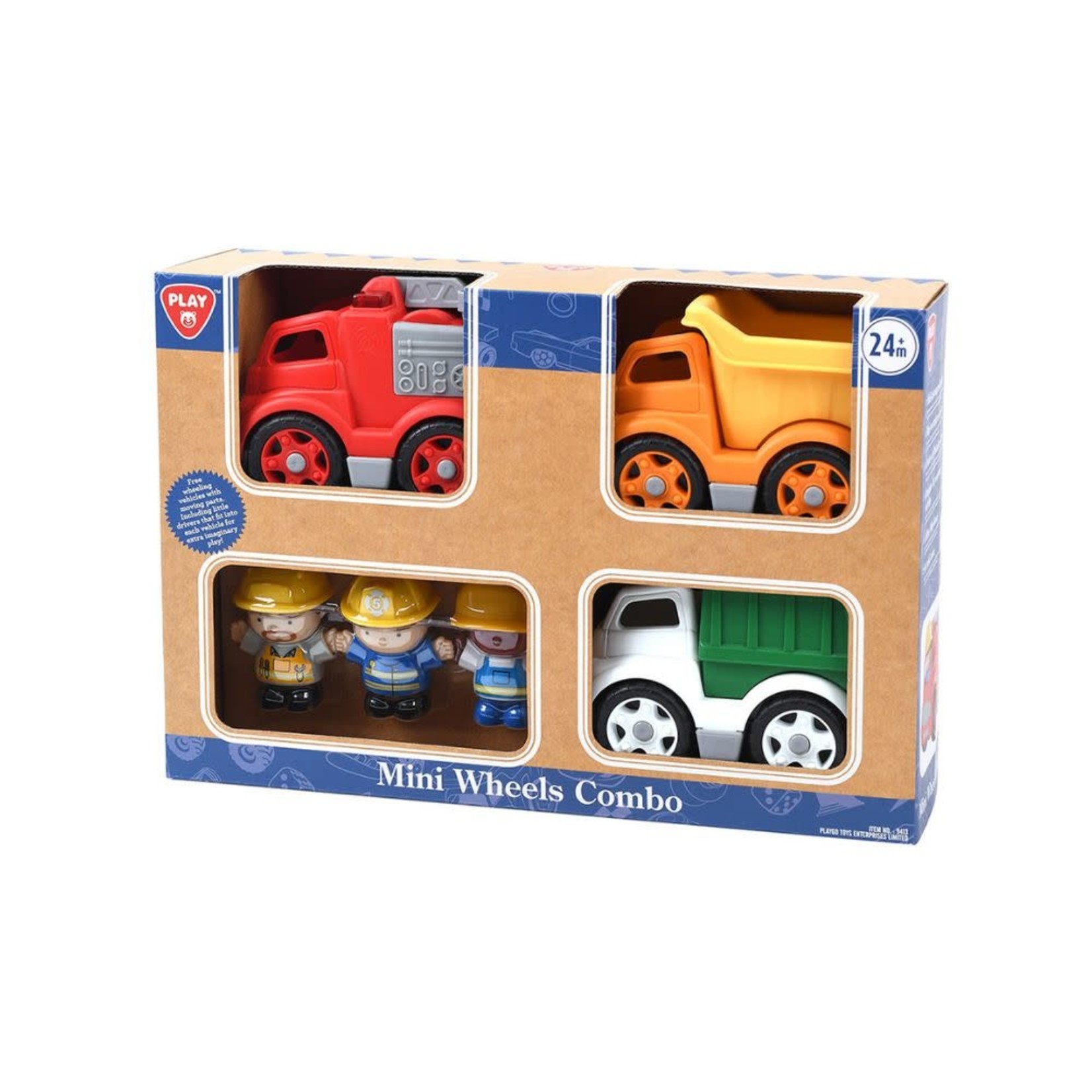 Playgo Coffret mini-roues avec 3 Mini véhicules et 3 figurines