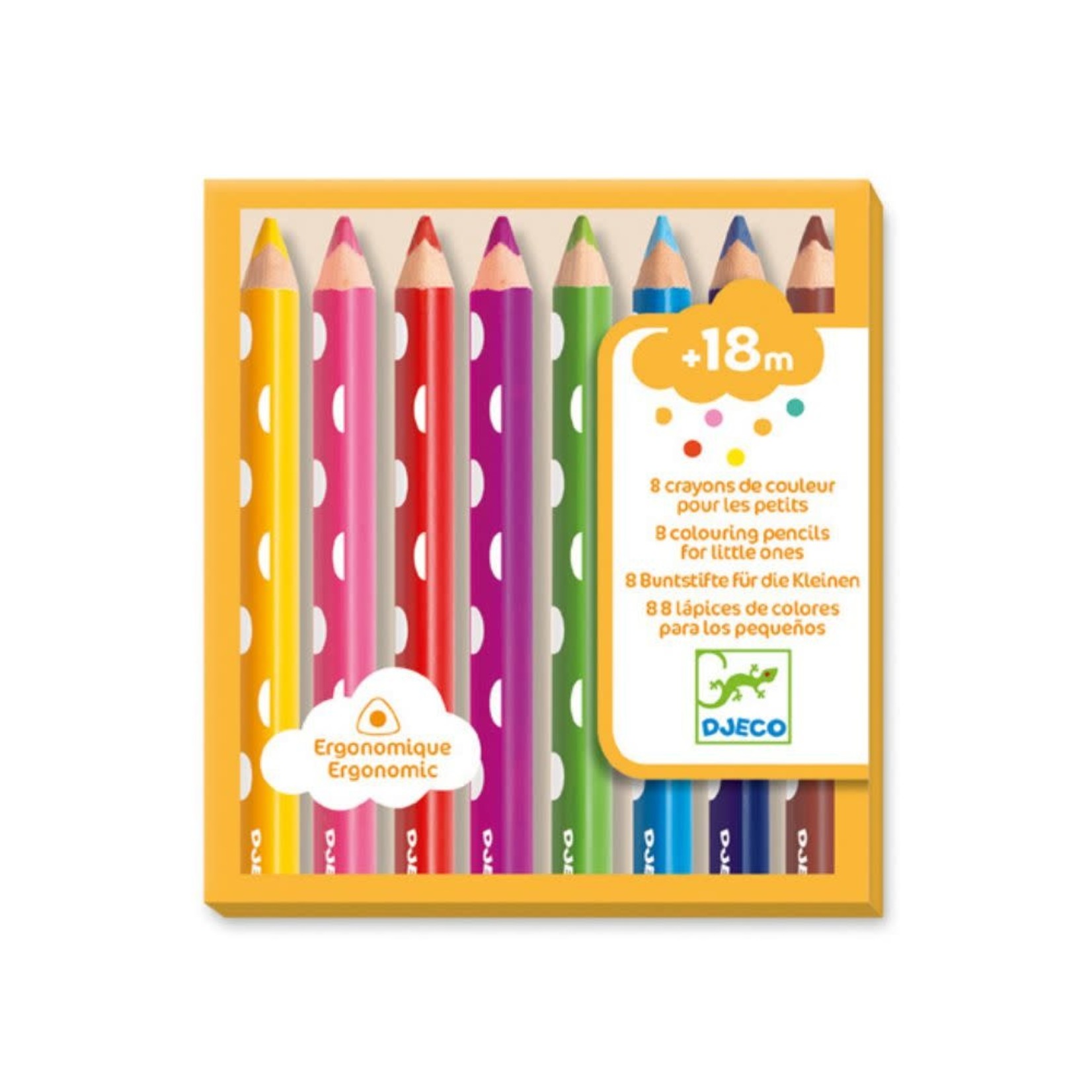 Djeco 8 crayons de couleur pour les petits