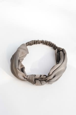 headband turban olive satin