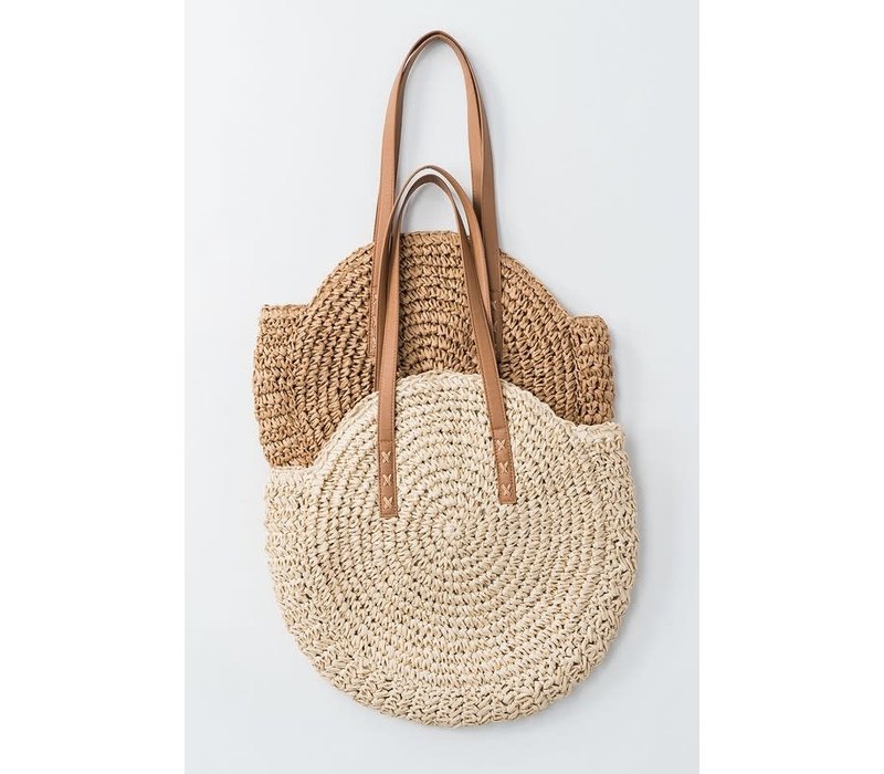 Boho Handmade Rattan Bag With Leather Straps